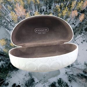 Coach Sunglasses Case Only White Hardcover Velvety Interior